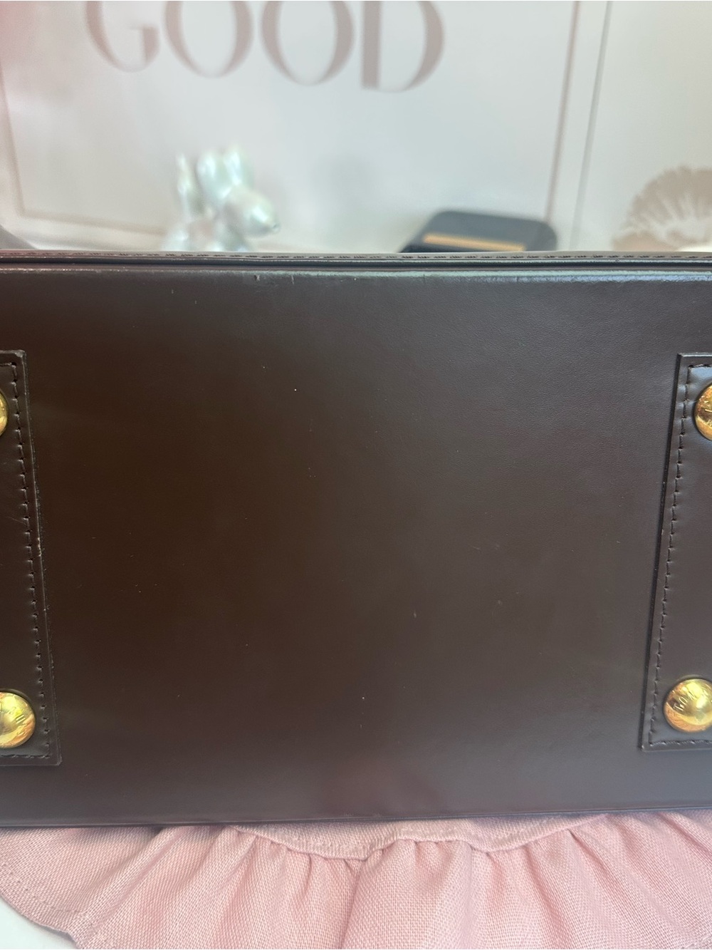 Louis Vuitton Brown Checkered Satchel with Gold Hardware - Picture 5 of 12
